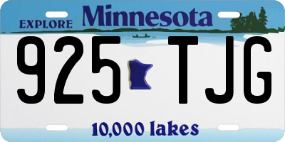 MN license plate 925TJG