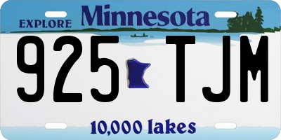 MN license plate 925TJM