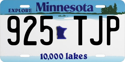 MN license plate 925TJP