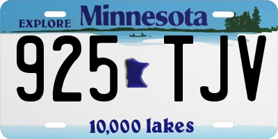 MN license plate 925TJV