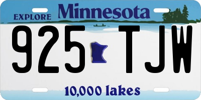 MN license plate 925TJW