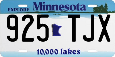 MN license plate 925TJX