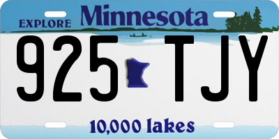 MN license plate 925TJY