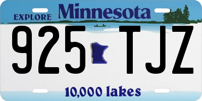 MN license plate 925TJZ