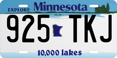 MN license plate 925TKJ