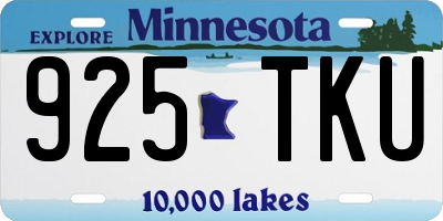 MN license plate 925TKU