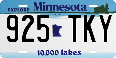 MN license plate 925TKY