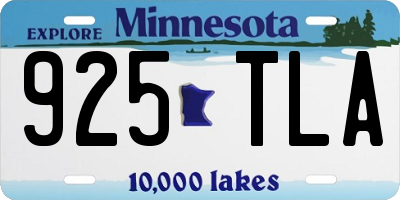 MN license plate 925TLA