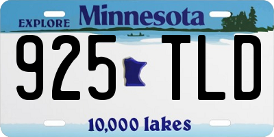 MN license plate 925TLD