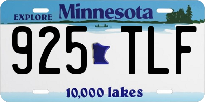 MN license plate 925TLF