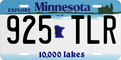 MN license plate 925TLR