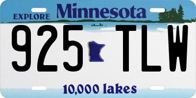 MN license plate 925TLW