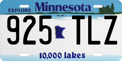 MN license plate 925TLZ