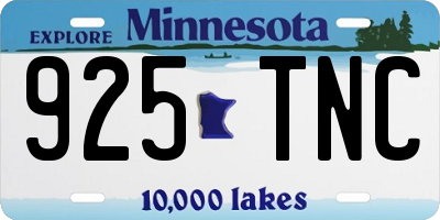 MN license plate 925TNC