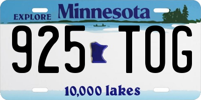 MN license plate 925TOG