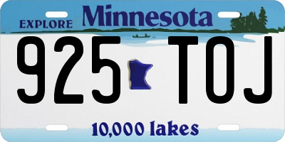 MN license plate 925TOJ