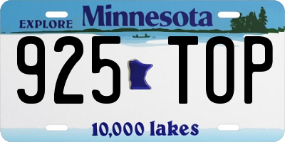 MN license plate 925TOP