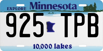 MN license plate 925TPB
