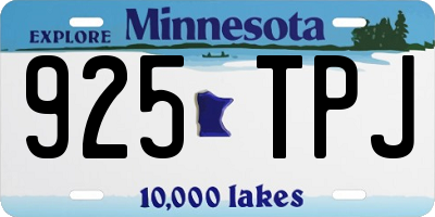MN license plate 925TPJ