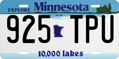 MN license plate 925TPU