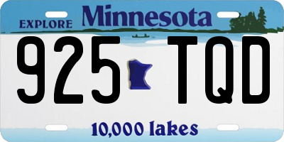 MN license plate 925TQD