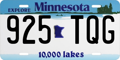 MN license plate 925TQG