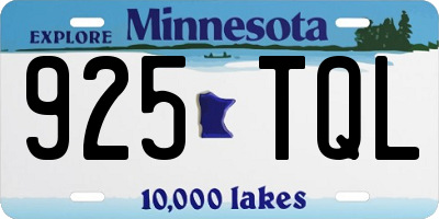 MN license plate 925TQL