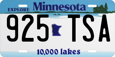 MN license plate 925TSA