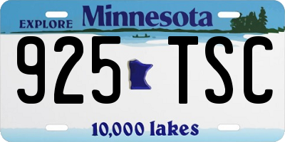 MN license plate 925TSC