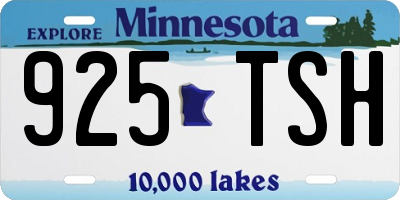 MN license plate 925TSH