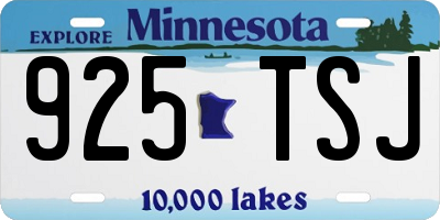 MN license plate 925TSJ
