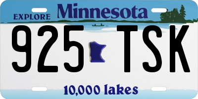MN license plate 925TSK