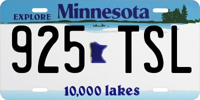 MN license plate 925TSL