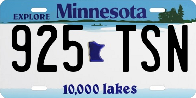 MN license plate 925TSN