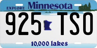MN license plate 925TSO
