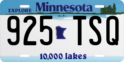 MN license plate 925TSQ