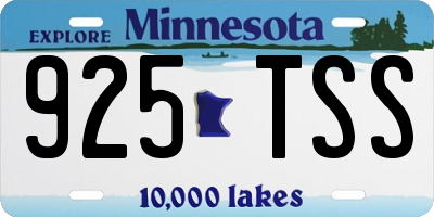 MN license plate 925TSS