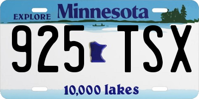MN license plate 925TSX