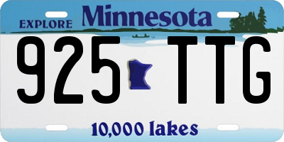 MN license plate 925TTG
