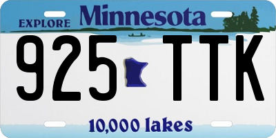 MN license plate 925TTK