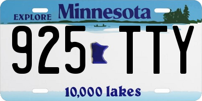 MN license plate 925TTY