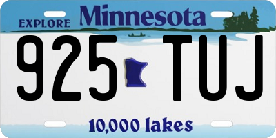 MN license plate 925TUJ