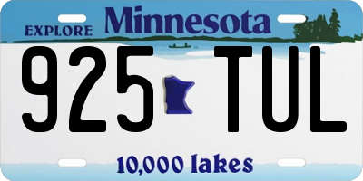 MN license plate 925TUL