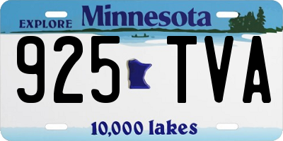 MN license plate 925TVA