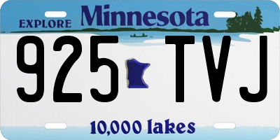 MN license plate 925TVJ