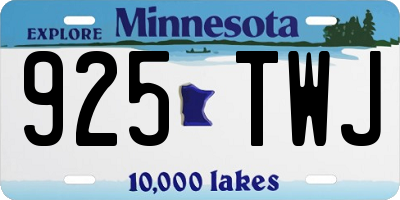 MN license plate 925TWJ