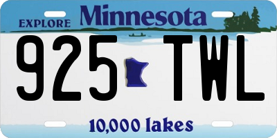 MN license plate 925TWL