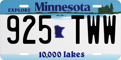 MN license plate 925TWW