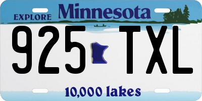 MN license plate 925TXL