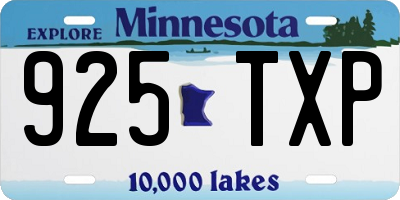MN license plate 925TXP